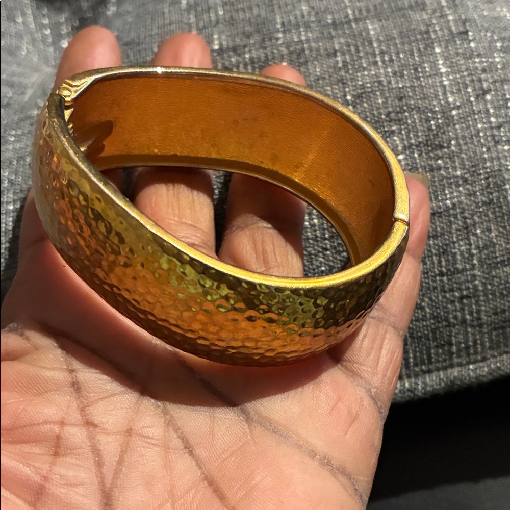 Gold Hammered Bracelet